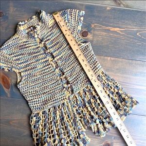 Free People Cardigan Sweater Melange Cap Sleeve S